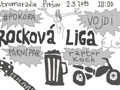 Rocková liga v Prešove už tento víkend s Vojdi, #pokora, Raptor Koch a zahraničným hosťom Parnepar