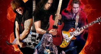 Mieria k nám krotitelia elektrických gitár: Michael Angelo Batio , GUS G, Rowan Robertson a Andrea Martongelli