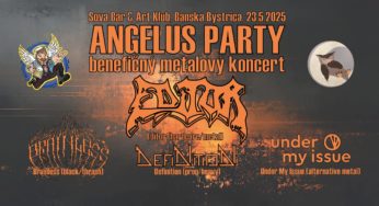Benefičná Angelus Party sa opäť zbiera na peknú vec. Vystúpia Editor, Definition, Under My Issue a Brainless